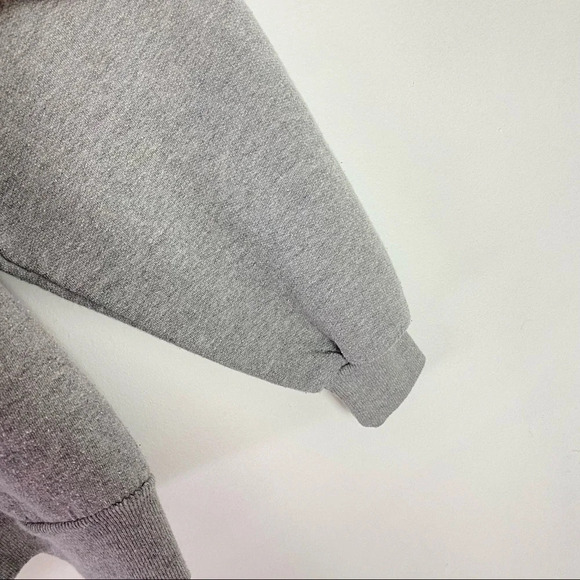 Vintage 90s Handmade Cross Stitch Nerdy Crewneck Pullover Sweatshirt Medium Gray - Picture 7 of 13